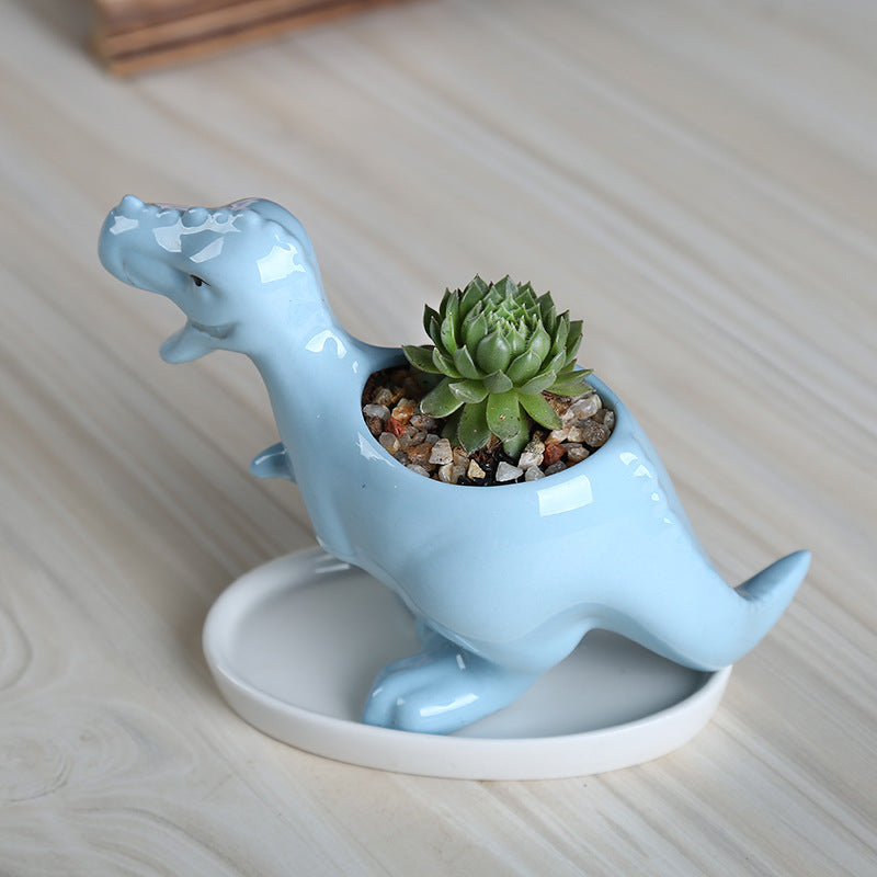 Ceramic Small Dinosaur Plant Pots Moderne Vases