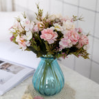 Vintage Silk Flower Bouquet Moderne Vases