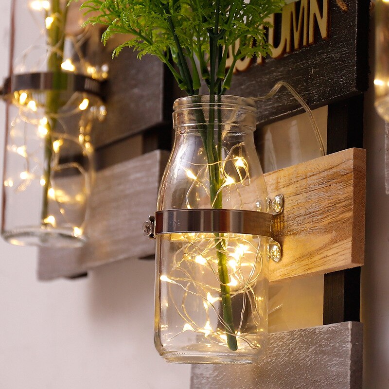 Creative Glass + Wooden Base Plant Vase Moderne Vases