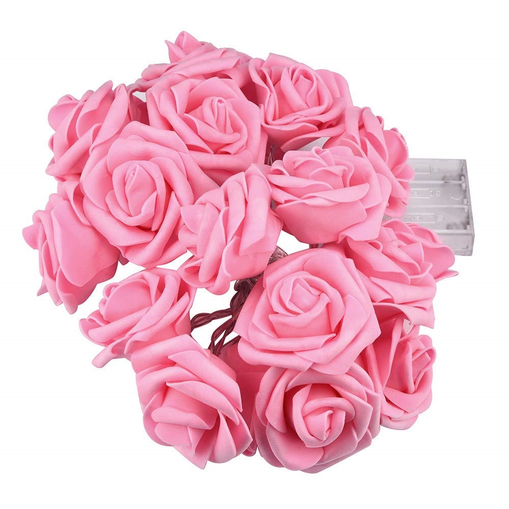 LED Silk Rose Flower Bouquet String Light Moderne Vases