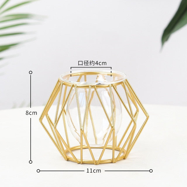 Nordic Glass and Metal Vases Moderne Vases