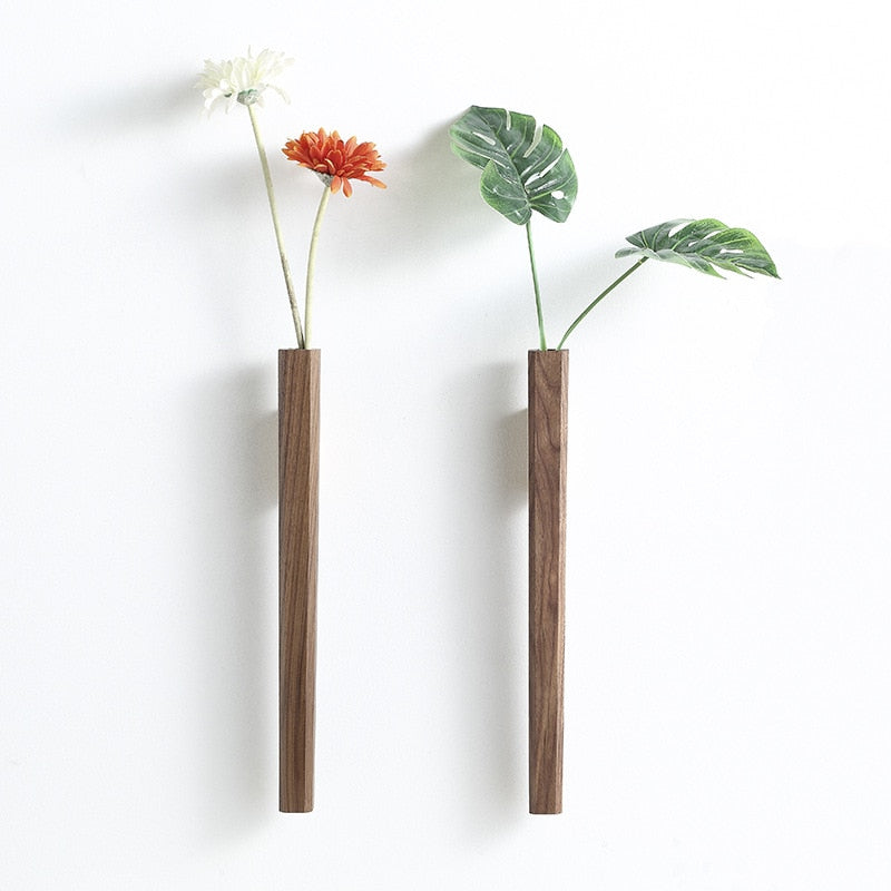 Minimalist Wooden Wall Hanging Vases Moderne Vases