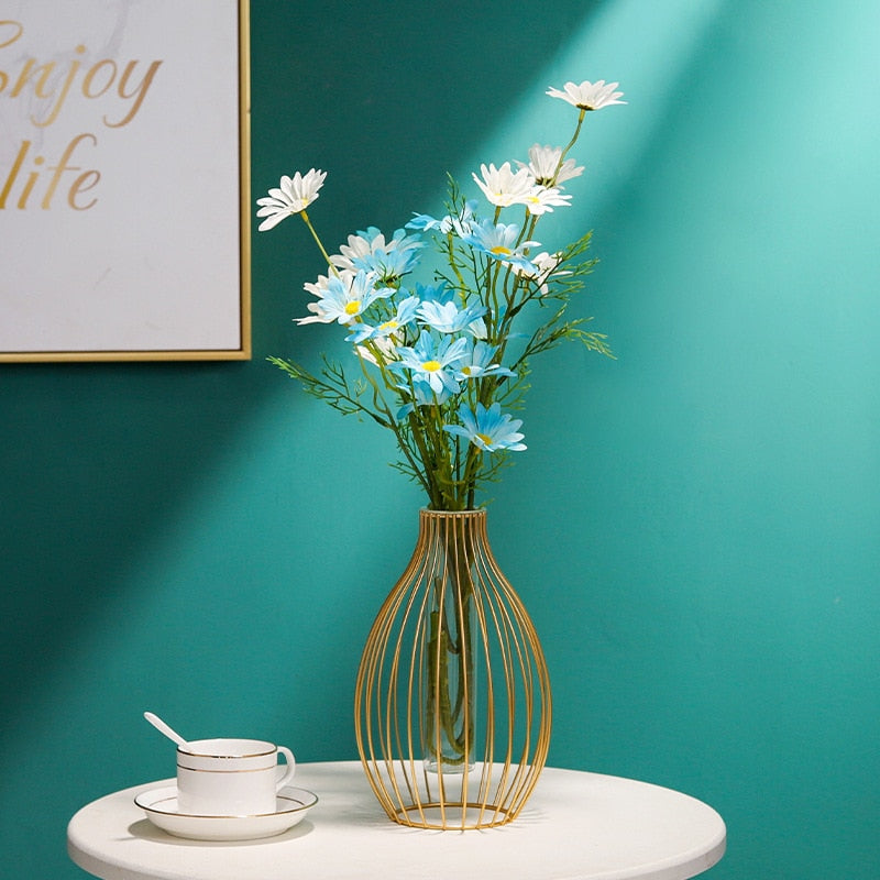 Nordic Glass and Metal Vases Moderne Vases