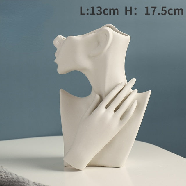 Feminine Silhouette Ceramic Vase Moderne Vases