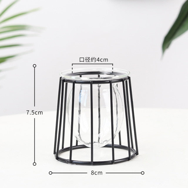 Nordic Glass and Metal Vases Moderne Vases