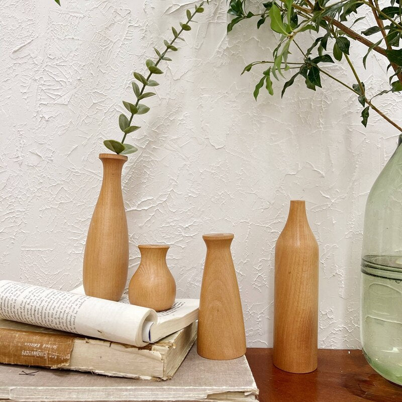 Minimalist Wooden Vases Moderne Vases