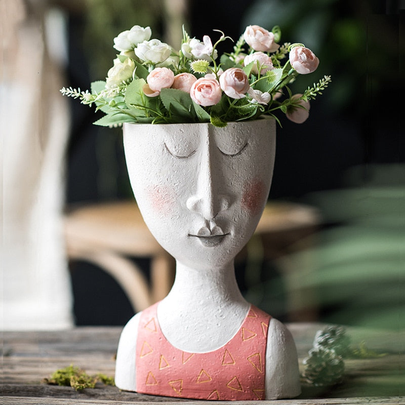 Art Portrait Flower Pot Vase Moderne Vases