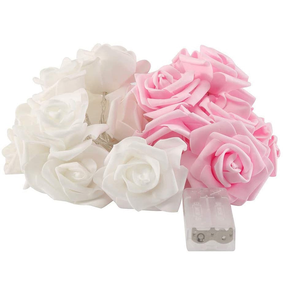 LED Silk Rose Flower Bouquet String Light Moderne Vases