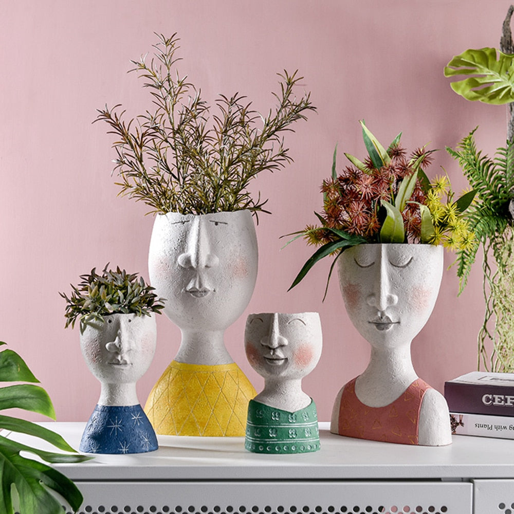 Art Portrait Flower Pot Vase Moderne Vases