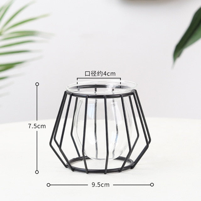 Nordic Glass and Metal Vases Moderne Vases