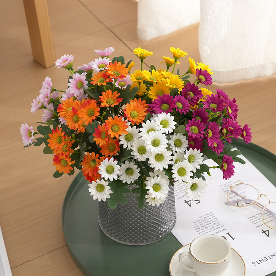 Silk Daisy Flowers Moderne Vases