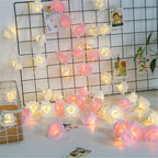 LED Silk Rose Flower Bouquet String Light Moderne Vases