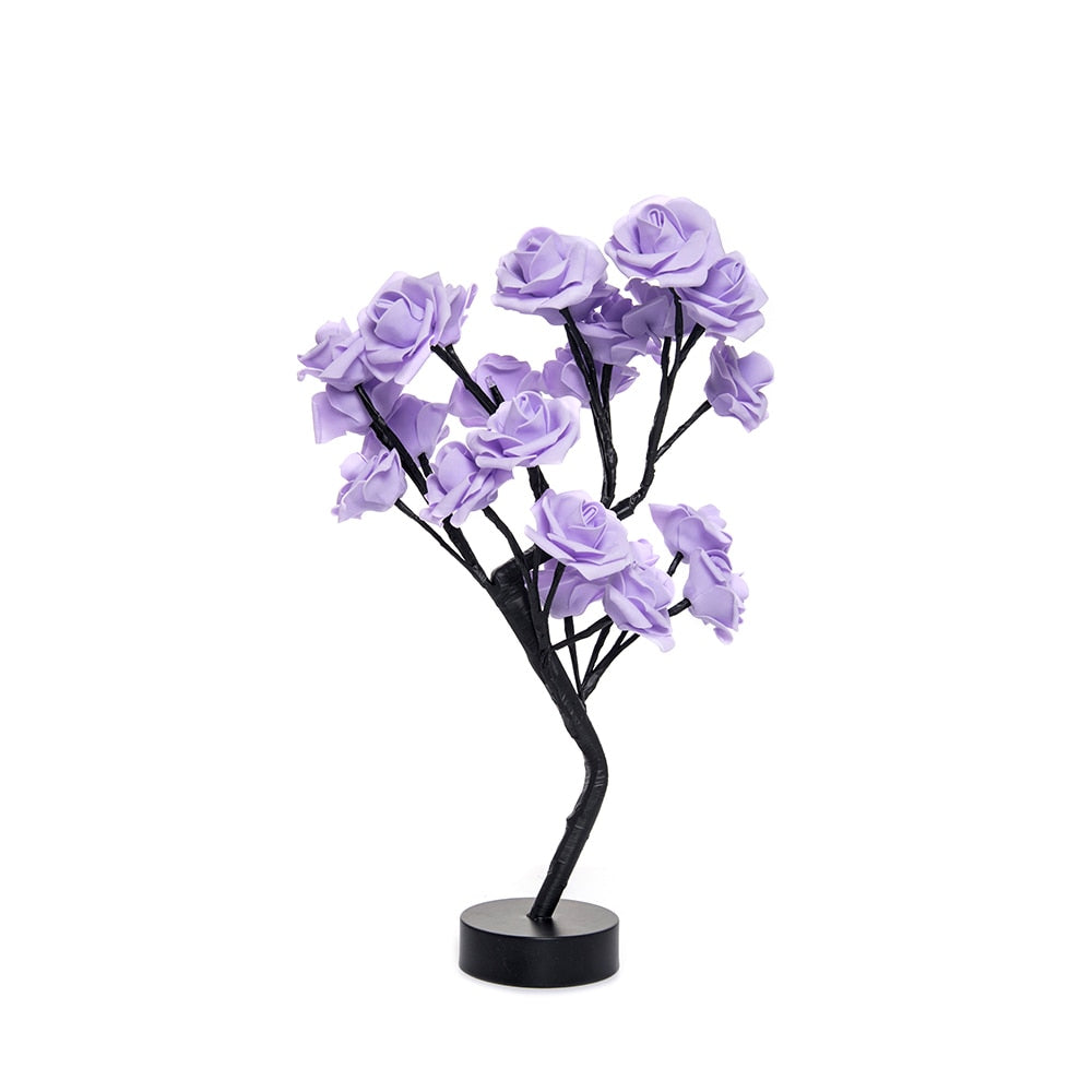 LED Rose Flower Tree Table Lamp Moderne Vases