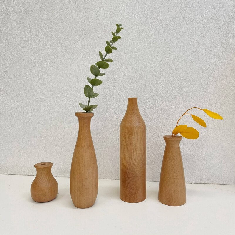 Minimalist Wooden Vases Moderne Vases