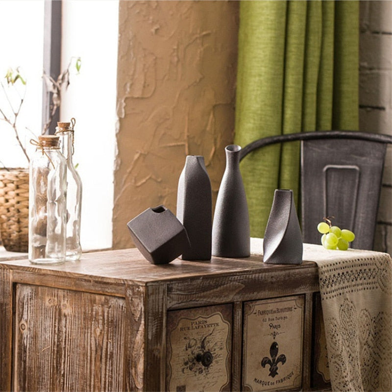 Black Ceramic Japanese Vase Moderne Vases