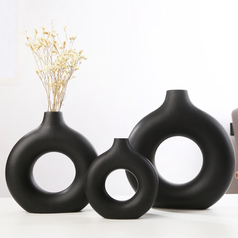 Nordic Ceramic Circular Vases Moderne Vases