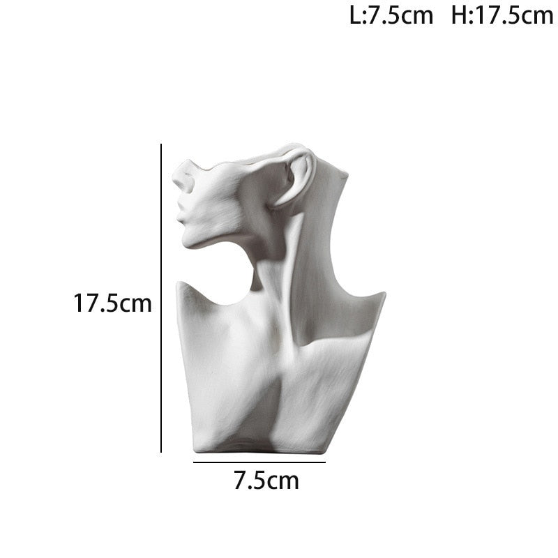 Feminine Silhouette Ceramic Vase Moderne Vases