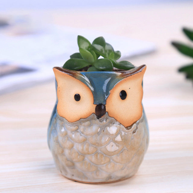 Mini Owl Ceramic Plant Pots Moderne Vases
