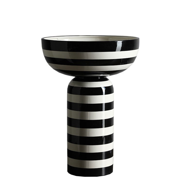 Striped Hydroponic Ceramic Vase Moderne Vases