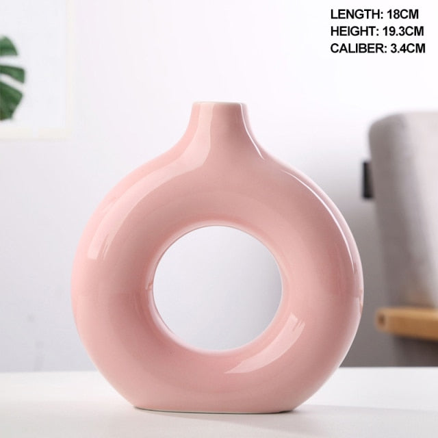 Nordic Ceramic Circular Vases Moderne Vases