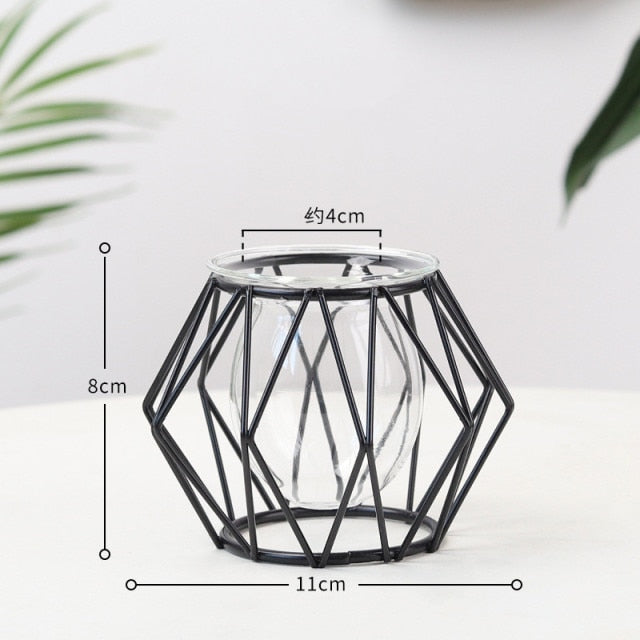 Nordic Glass and Metal Vases Moderne Vases