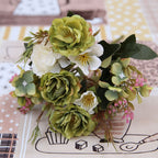 Vintage Silk Flower Bouquet Moderne Vases