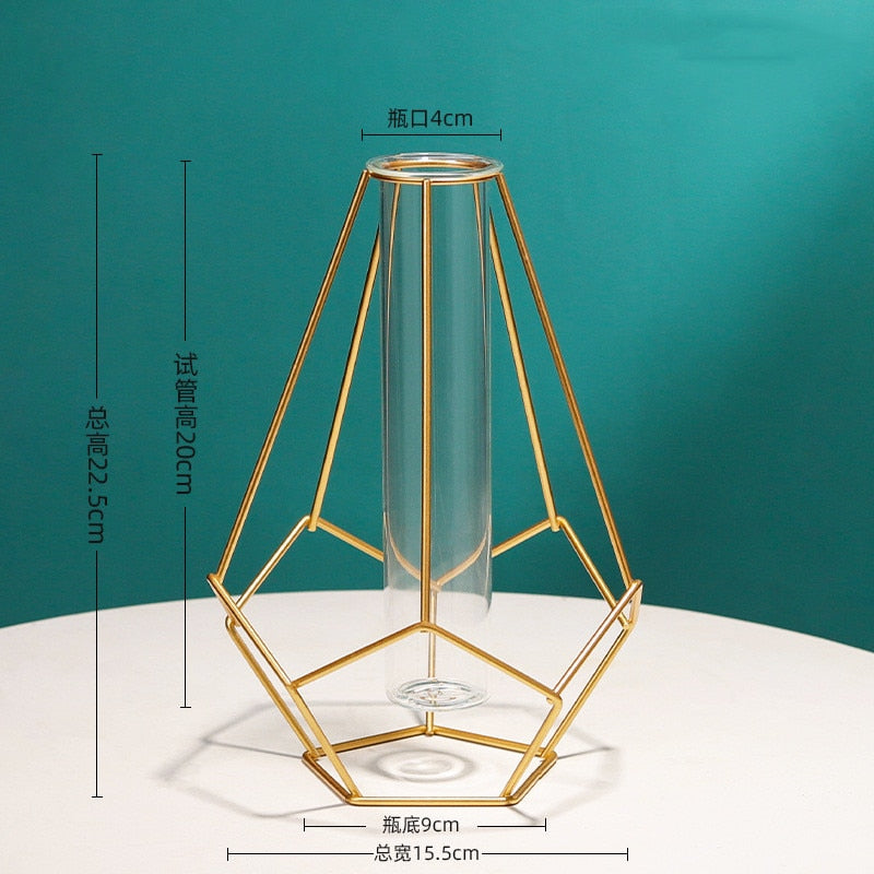 Nordic Glass and Metal Vases Moderne Vases