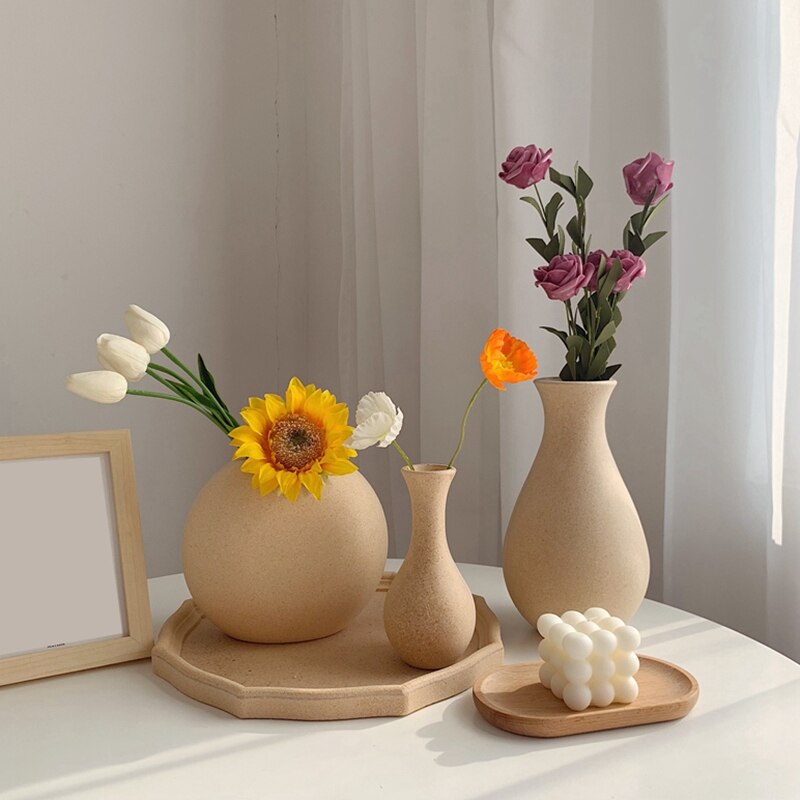 Retro Wooden Vase Moderne Vases