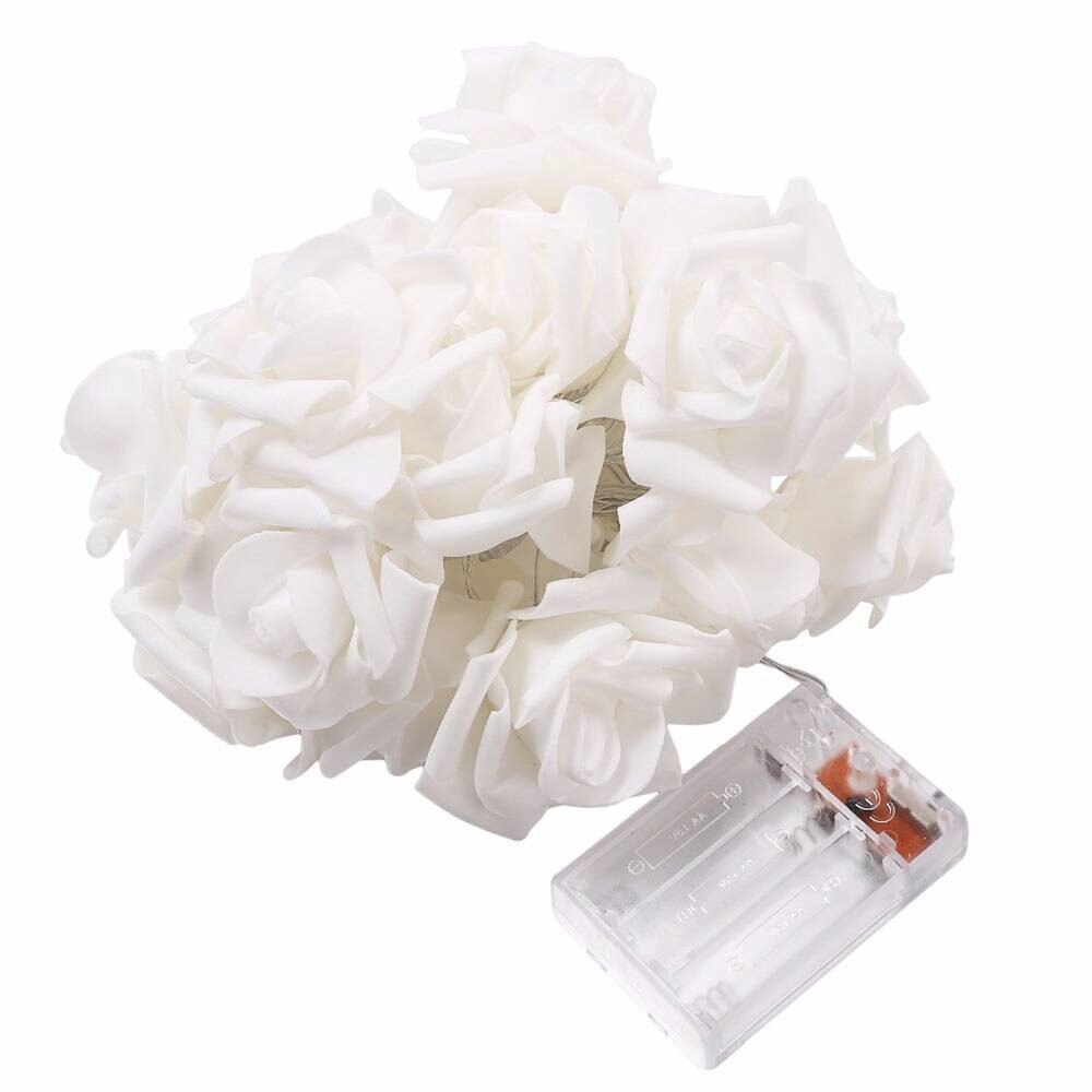 LED Silk Rose Flower Bouquet String Light Moderne Vases