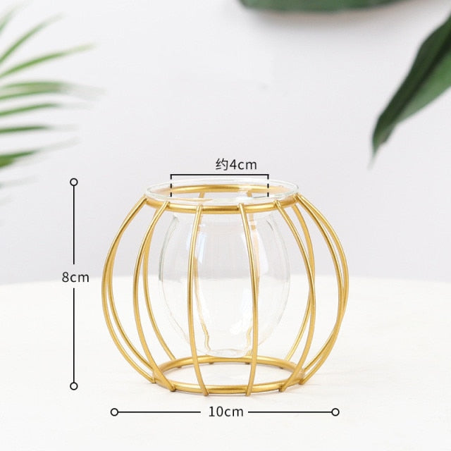 Nordic Glass and Metal Vases Moderne Vases