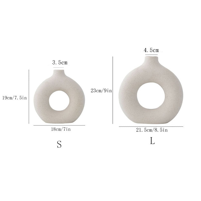 Circular Hollow Ceramic Vase Moderne Vases