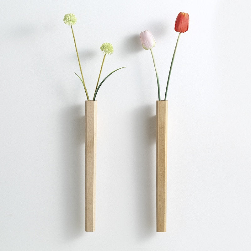 Minimalist Wooden Wall Hanging Vases Moderne Vases
