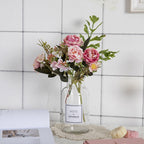 Vintage Silk Flower Bouquet Moderne Vases