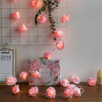 LED Silk Rose Flower Bouquet String Light Moderne Vases