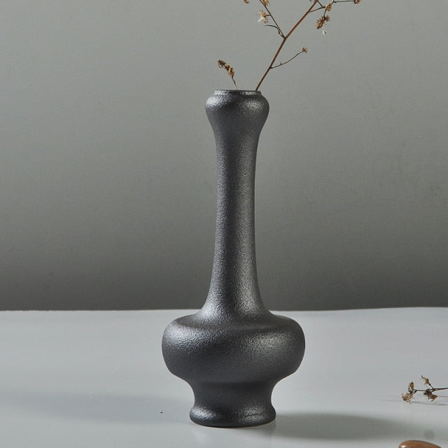 Black Ceramic Japanese Vase Moderne Vases