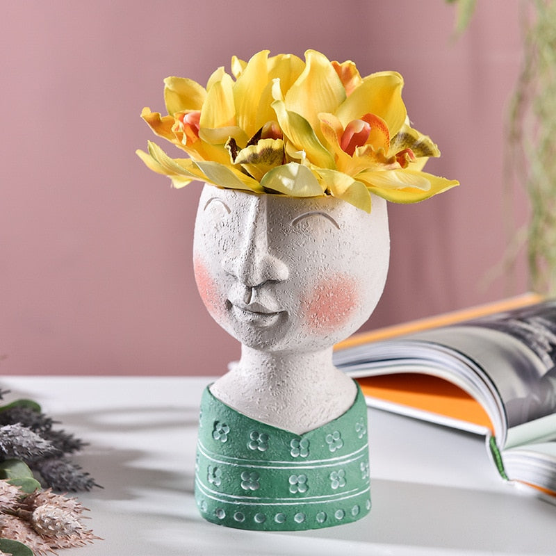 Art Portrait Flower Pot Vase Moderne Vases