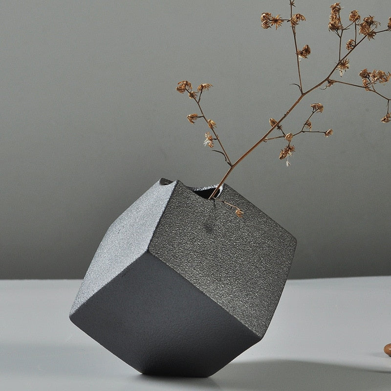Black Ceramic Japanese Vase Moderne Vases