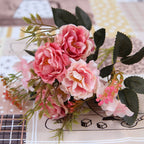 Vintage Silk Flower Bouquet Moderne Vases