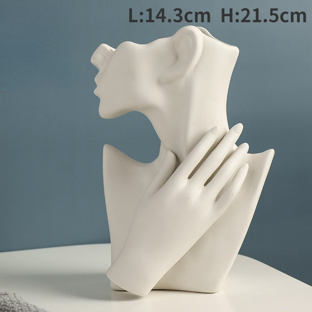 Feminine Silhouette Ceramic Vase Moderne Vases