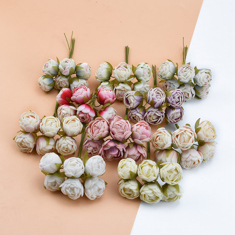 Silk Tea Buds Roses Moderne Vases